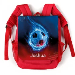 Personalisierter Kindergarten Rucksack mit Name & Fußball Motiv | Geschenk für Kinder & Jungen