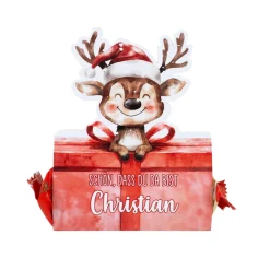 Personalisierter Mini-Stollen mit Geschenkverpackung | 80g | Rentier-Motiv