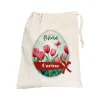 Personalisierter Osterbeutel mit Name & Tulpenmotiv aus Baumwolle