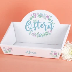 Personalisierter Osternest-Geschenkkorb mit Namen | Frohe Ostern Motiv