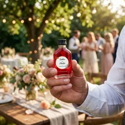 Personalisierter Schnaps zur Hochzeit als Gastgeschenk | 20 ml Fruchtlikör oder Kräuterlikör