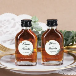 Personalisierter Schnaps zur Hochzeit als Gastgeschenk | 20 ml Fruchtlikör oder Kräuterlikör