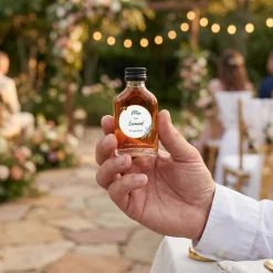 Personalisierter Schnaps zur Hochzeit als Gastgeschenk | 20 ml Fruchtlikör oder Kräuterlikör