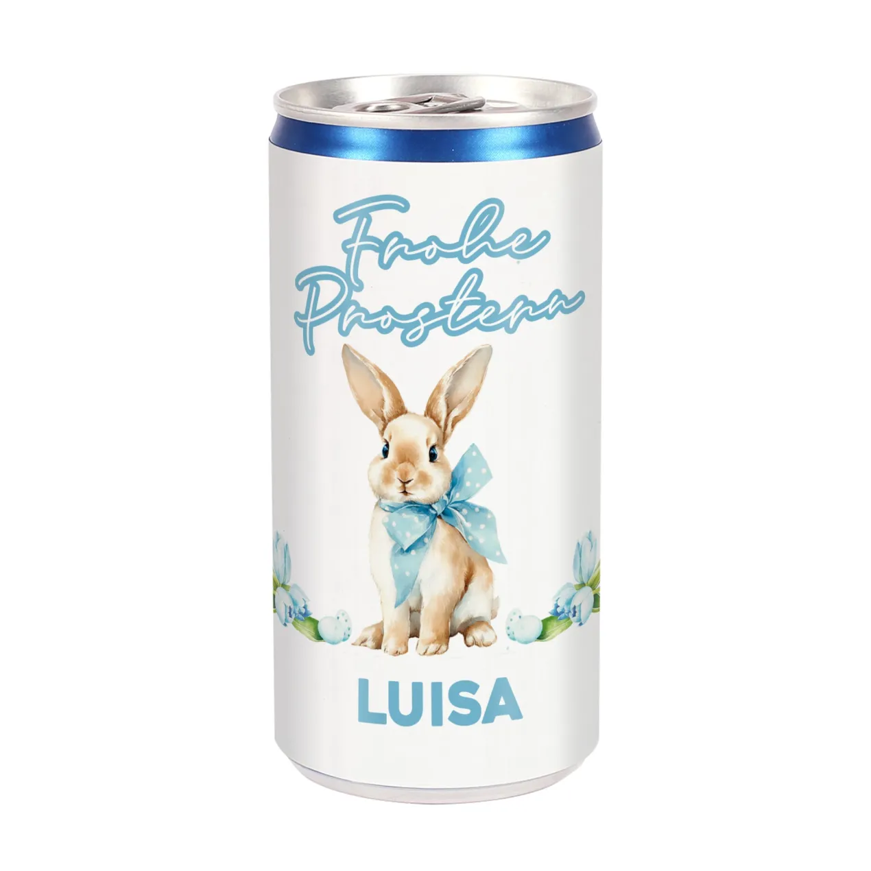 Personalisierter Secco 'Frohe Prostern' mit Wunschtext | Secco Dose zu Ostern mit Osterhase