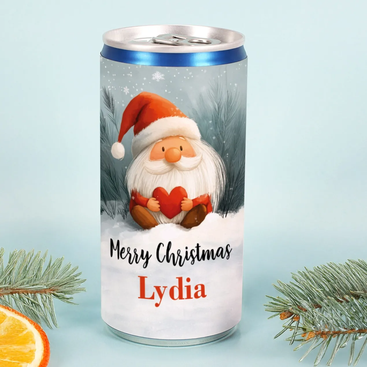 Personalisierter Secco mit Wichtel & Wunschtext | Sektgeschenk in der Dose zu Weihnachten
