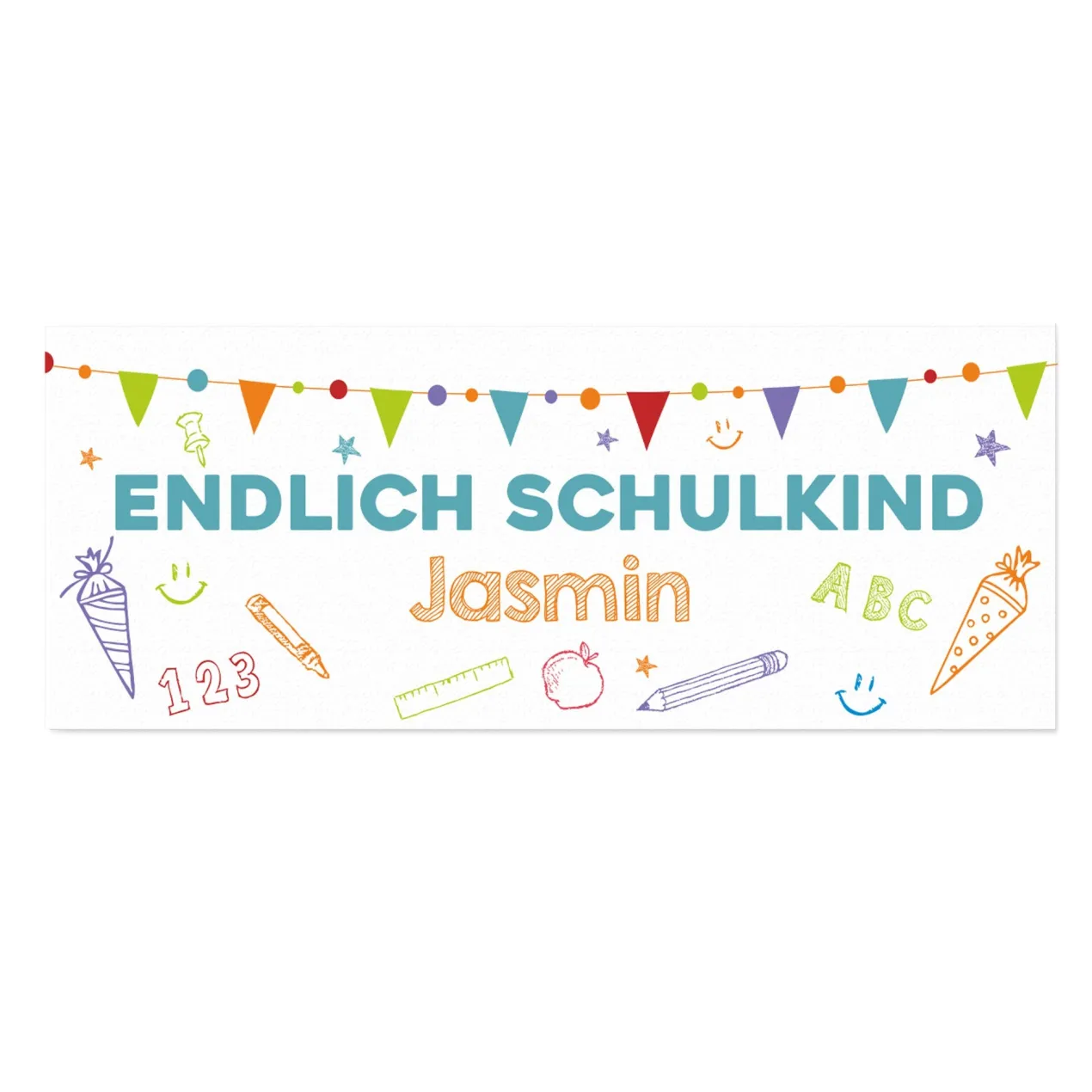 Personalisierter Tischläufer zur Einschulung mit Name | Endlich Schulkind | 2 Größen