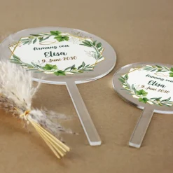 Personalisierter Tortentopper aus Acryl zur Taufe, Kommunion, Konfirmation im Aquarell-Design