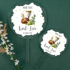 Personalisierter Tortentopper zur Taufe, Kommunion und Konfirmation | Caketopper mit Brot & Kelch