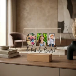 Personalisiertes Acrylbild mit 3 eigenen Fotos | Acrylglas als Geschenk für die beste Oma