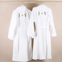 Personalisiertes Bademantel-Set mit Initialen & Herz bestickt | Partnerlook Geschenk für Paare