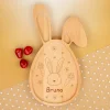 Personalisiertes Brettchen in Hasen-Form für Kinder | Buchenholz | Hasenbrett mit Gravur