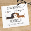 Personalisiertes Brillenputztuch mit Dackel-Motiv & Wunschtext zum Valentinstag | Ins Herz gedackelt