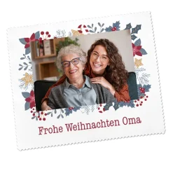 personalisiertes Brillenputztuch mit Wunschtext und Foto