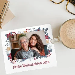 personalisiertes Brillenputztuch mit Wunschtext und Foto