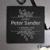 Personalisierte Schieferplatte als Gedenktafel für Traueranlässe | Blätter-Motiv