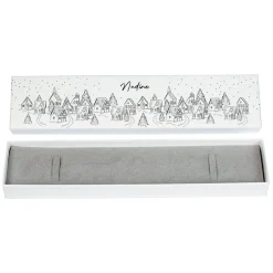 Personalisierte Schmuckverpackung zu Weihnachten mit Winterlandschaft & Name | Geschenkbox für Armbänder