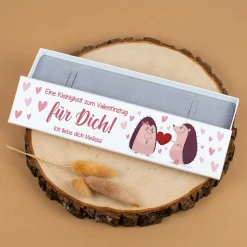 Personalisierte Schmuckverpackung mit Igel-Motiv & Wunschtext | Valentinstag Geschenkbox für Frauen