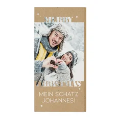 Personalisierte Schokolade zu Weihnachten mit Foto & Wunschtext | Merry Christmas 100 g