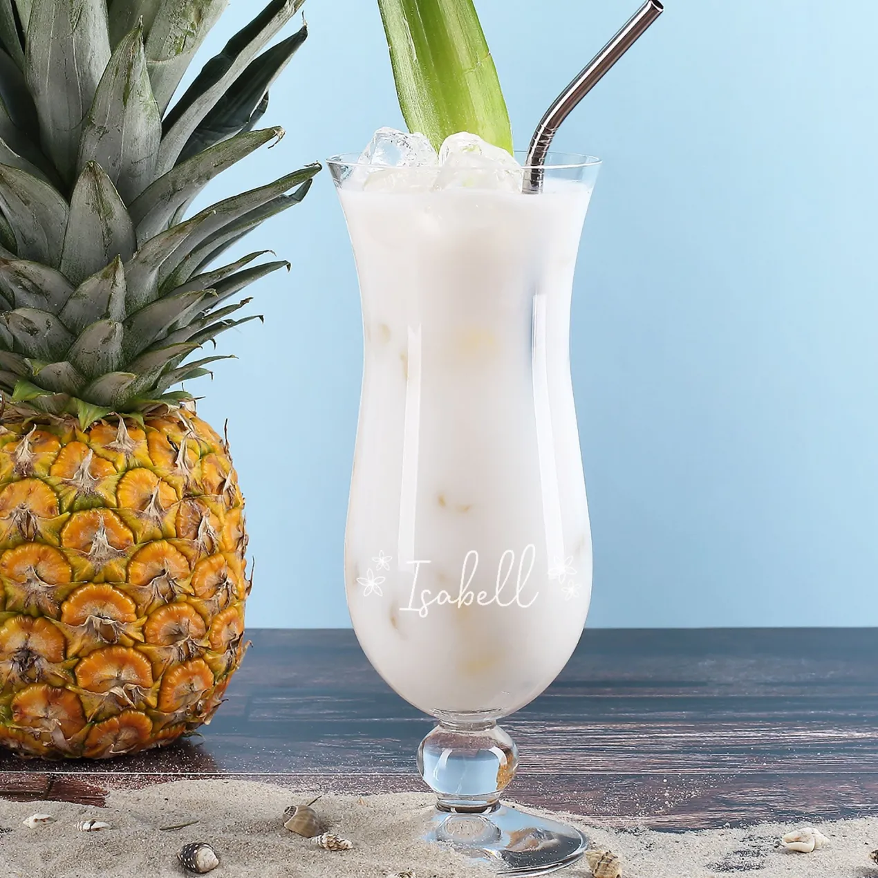 Personalisiertes Cocktail Geschenkset mit Pina Colada, Cocktailglas und Geschenkbox | Prost auf dich!