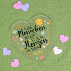 Personalisiertes Deko Herz aus Acryl als Geschenk für Kindergarten Erzieher & Lehrer