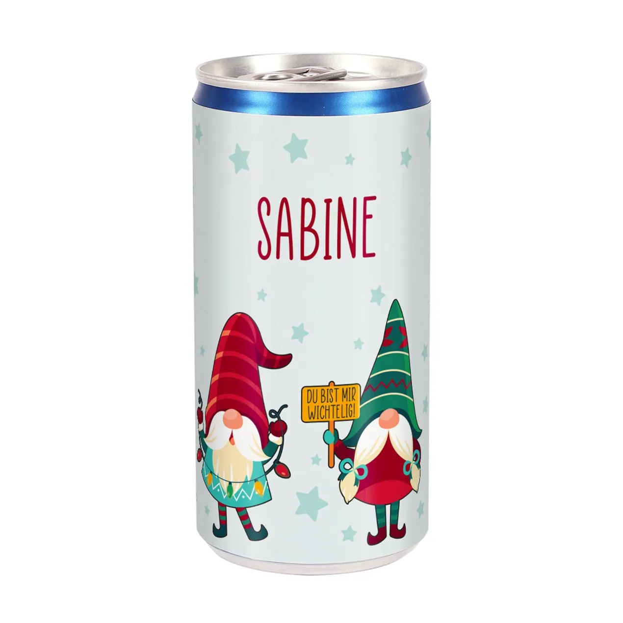 Personalisierte Secco Dose zu Weihnachten | Wichtel-Motiv | 200 ml