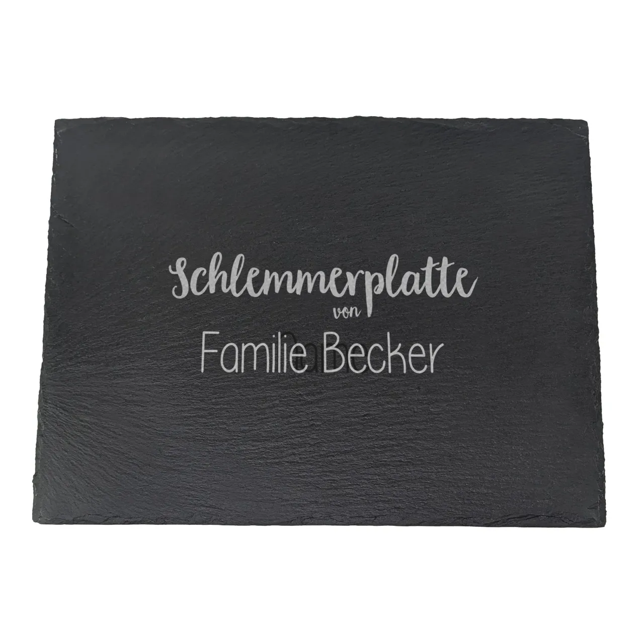 Personalisierte Servierplatte aus Schiefer mit Name | Schlemmerplatte Rechteckig