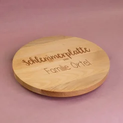 Personalisierte Servierplatte drehbar aus Holz mit Gravur | 30 cm | Schlemmerplatte