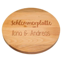 Personalisierte Servierplatte drehbar aus Holz mit Gravur | 30 cm | Schlemmerplatte