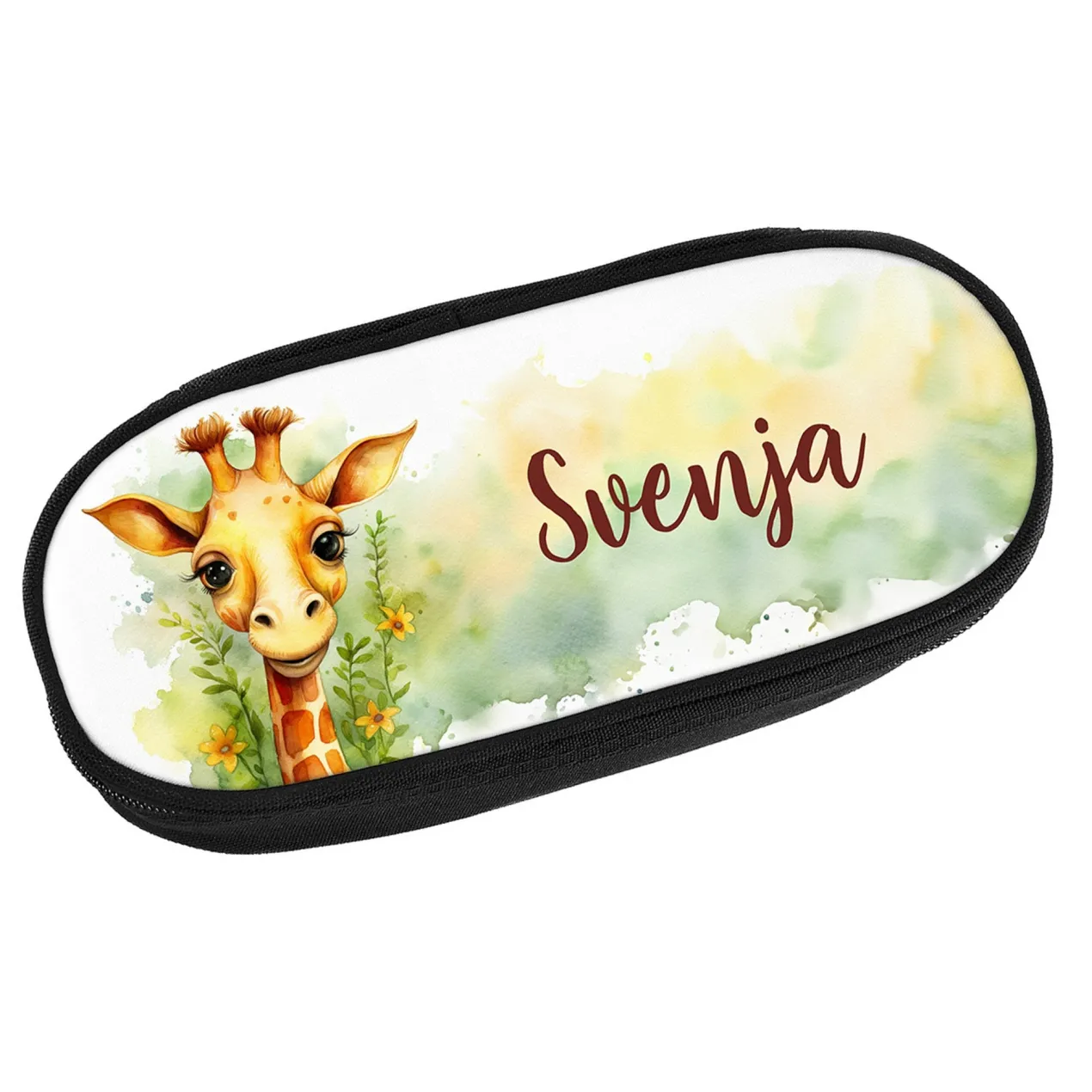 Personalisiertes Federmäppchen mit Name und Giraffen Motiv | Stiftebox & Etui für Kinder