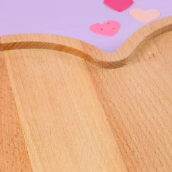 Personalisiertes Frühstücksbrettchen in Herzform aus Holz mit Gravur | Muttertagsgeschenk für Mama