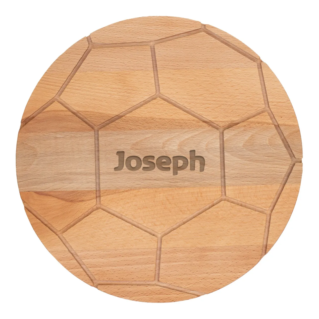 Personalisiertes Frühstücksbrettchen aus Buchenholz im Fußballdesign mit Name | Geschenk für Fußballfans