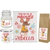 Personalisiertes Geschenkset mit Tasse, Tee und Duftkerze | Kleine Mauszeit
