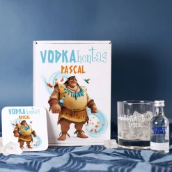 Personalisiertes Geschenkset mit Absolut Vodka, graviertem Glas, Untersetzer & Geschenkbox | Vodkahontas