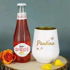 Personalisiertes Geschenkset zu Weihnachten mit graviertem Glas und Käfer Sprizz