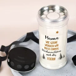 Personalisiertes Grablicht mit Name | Noch einmal Weihnachten feiern | 2 Größen