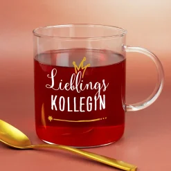 Personalisiertes großes Teeglas für Lieblingsmenschen | Geschenk für Weihnachten & Teeliebhaberinnen