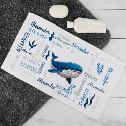 Personalisiertes Handtuch mit coolem Meerestier-Motiv und Namen