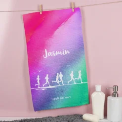 Personalisiertes Handtuch mit Hobby-Motiven, Name & Wunschtext | 3 Größen