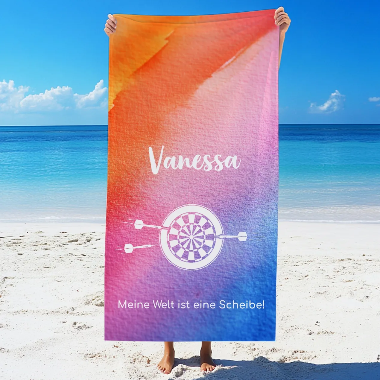 Personalisiertes Handtuch mit Hobby-Motiven, Name & Wunschtext | 3 Größen