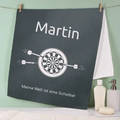 Personalisiertes Handtuch mit Hobby-Motiven, Name & Wunschtext | 3 Größen