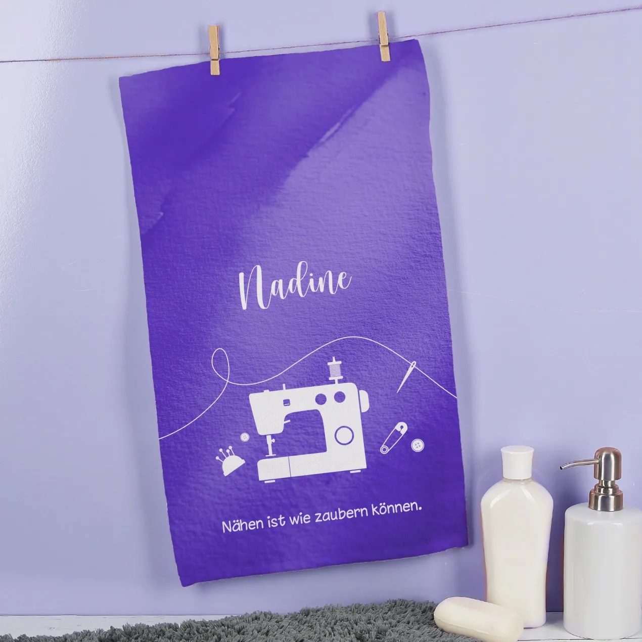 Personalisiertes Handtuch mit Hobby-Motiven, Name & Wunschtext | 3 Größen