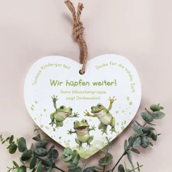 Personalisiertes Holzherz – Abschiedsgeschenk für den Kindergarten & Erzieher