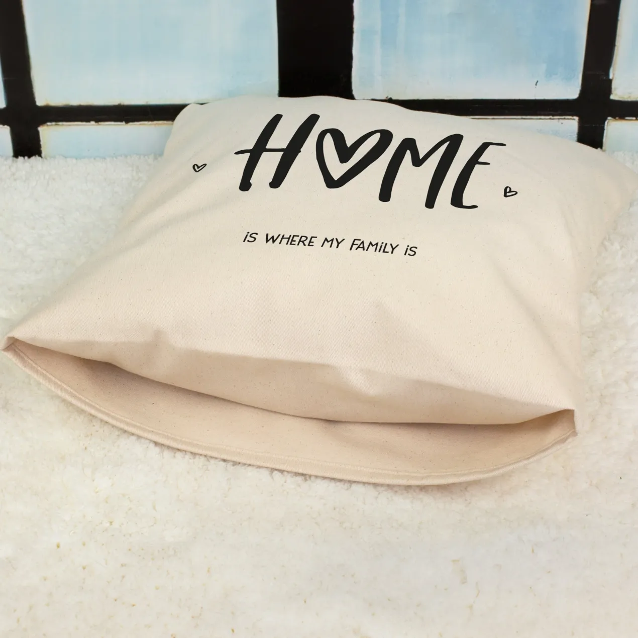 Personalisiertes HOME Kissen mit Wunschtext | Deko Geschenk zum Einzug, für neue Wohnung & Zuhause