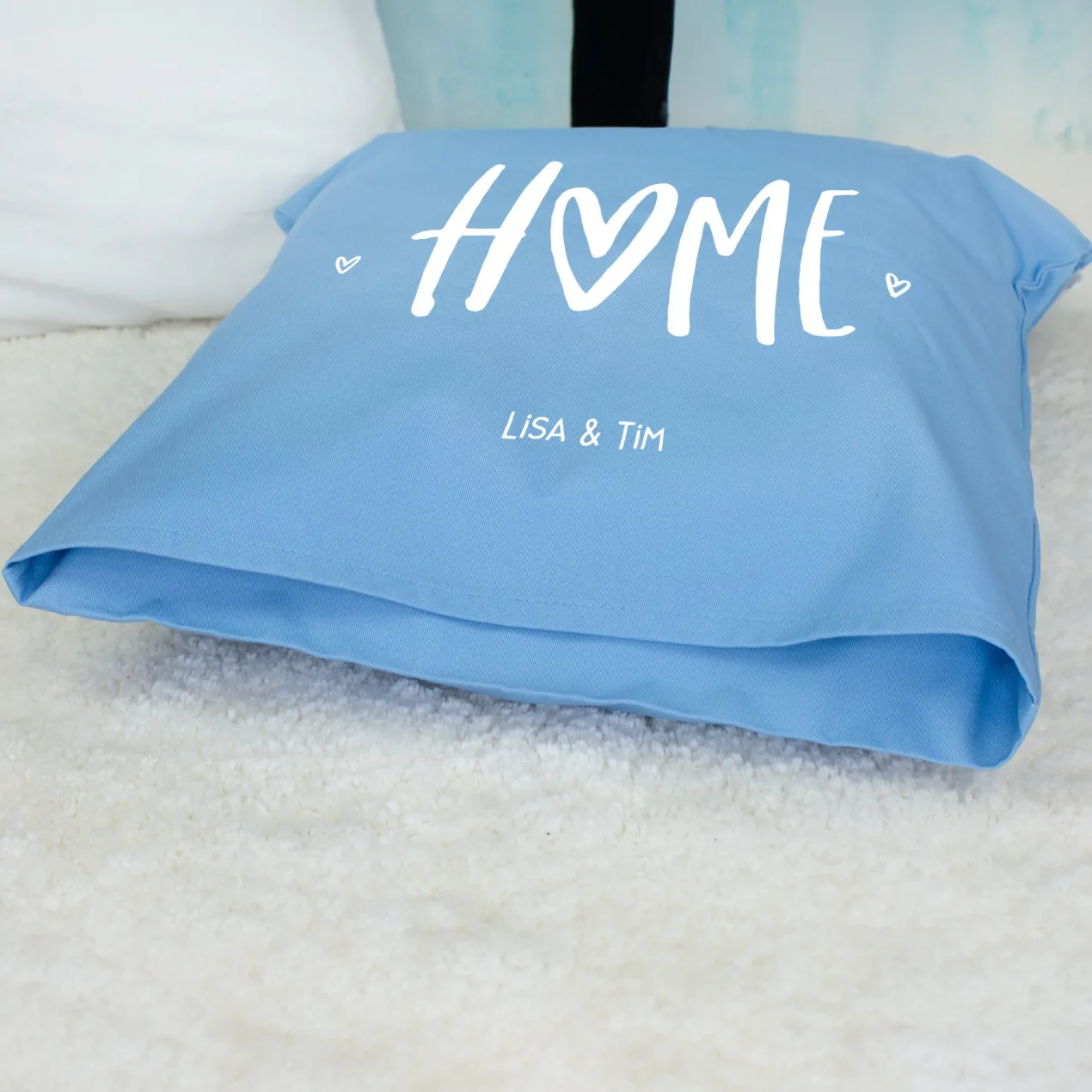 Personalisiertes HOME Kissen mit Wunschtext | Deko Geschenk zum Einzug, für neue Wohnung & Zuhause