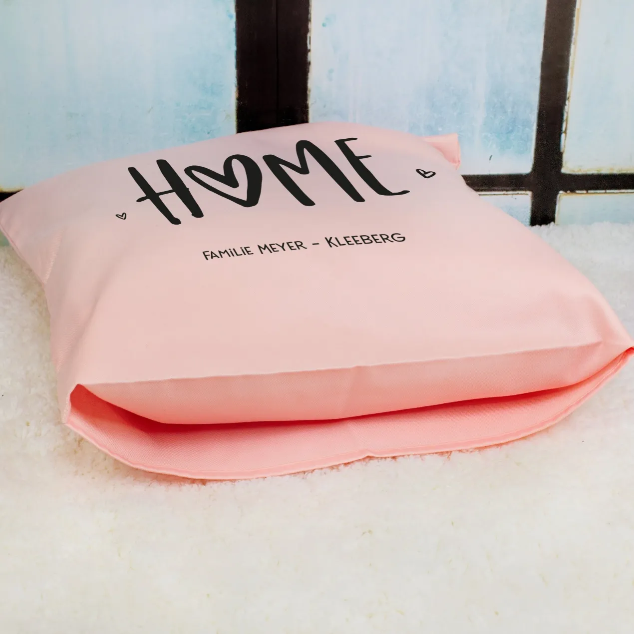 Personalisiertes HOME Kissen mit Wunschtext | Deko Geschenk zum Einzug, für neue Wohnung & Zuhause