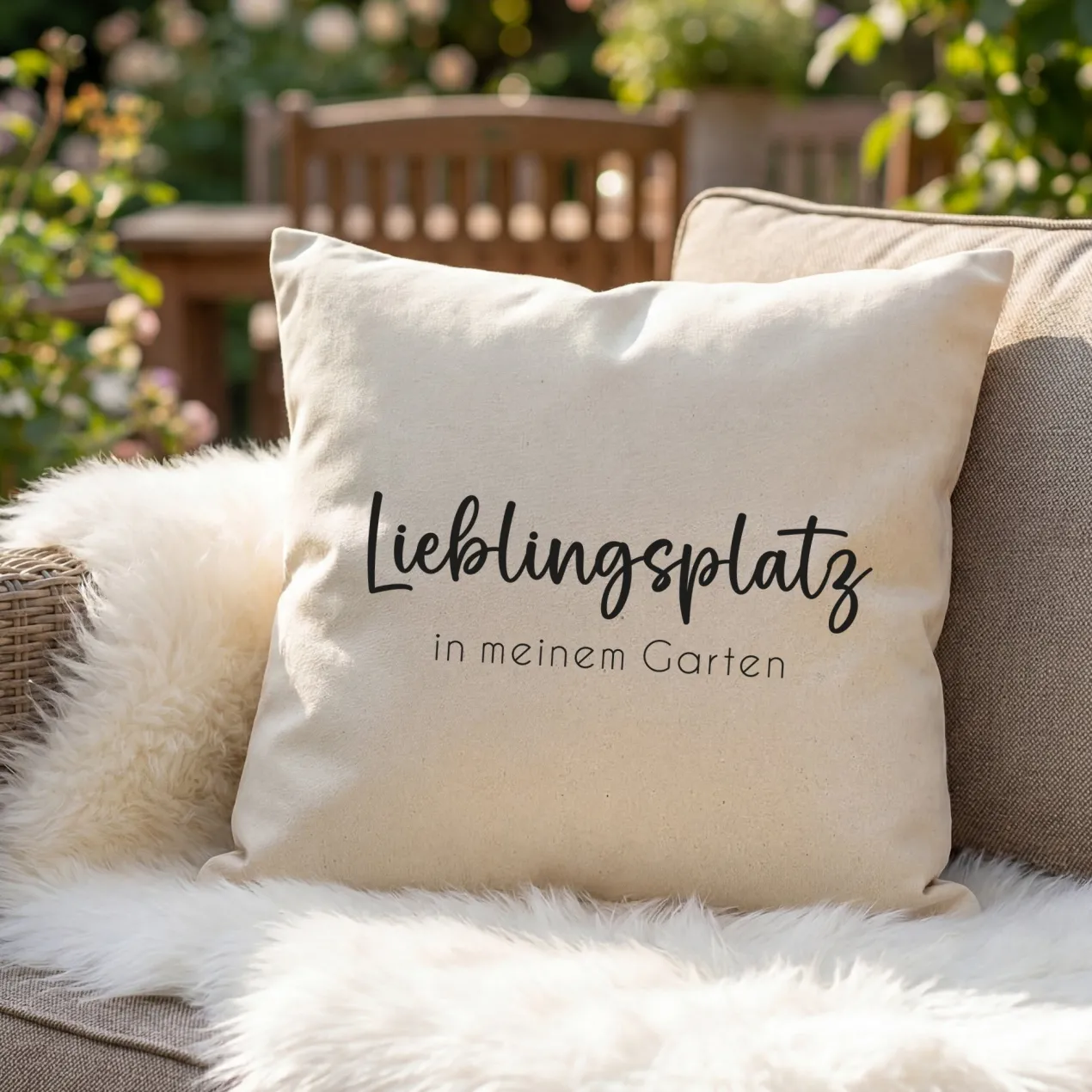 Personalisiertes Kissen 'Lieblingsplatz' mit Wunschtext | Geschenk zum Einzug & Hausbau für Wohnung