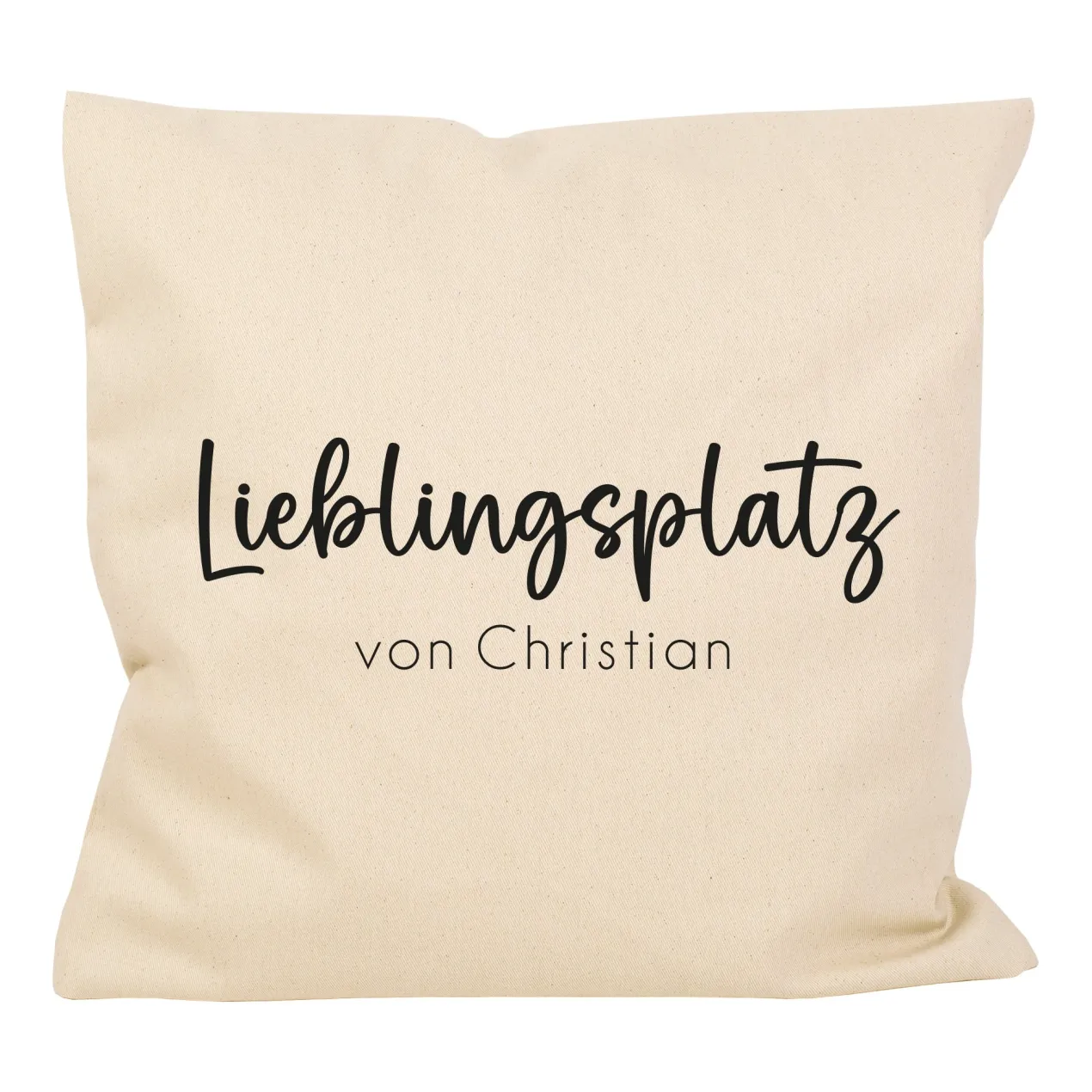Personalisiertes Kissen 'Lieblingsplatz' mit Wunschtext | Geschenk zum Einzug & Hausbau für Wohnung