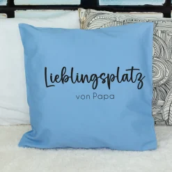 Personalisiertes Kissen 'Lieblingsplatz' mit Wunschtext | Geschenk zum Einzug & Hausbau für Wohnung