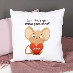 Personalisiertes Kissen 'Mausgezeichnet!' mit Name | Geschenk für Herzensmenschen & Valentinstag