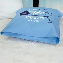 Personalisiertes Kissen 'Mein Anker' mit Namen & Datum | Geschenk zur Hochzeit & Einzug fürs Zuhause